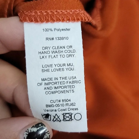 Show Me Your MuMu Verona Cowl Dress in Burnt Orange Luxe Satin - Picture 8 of 10